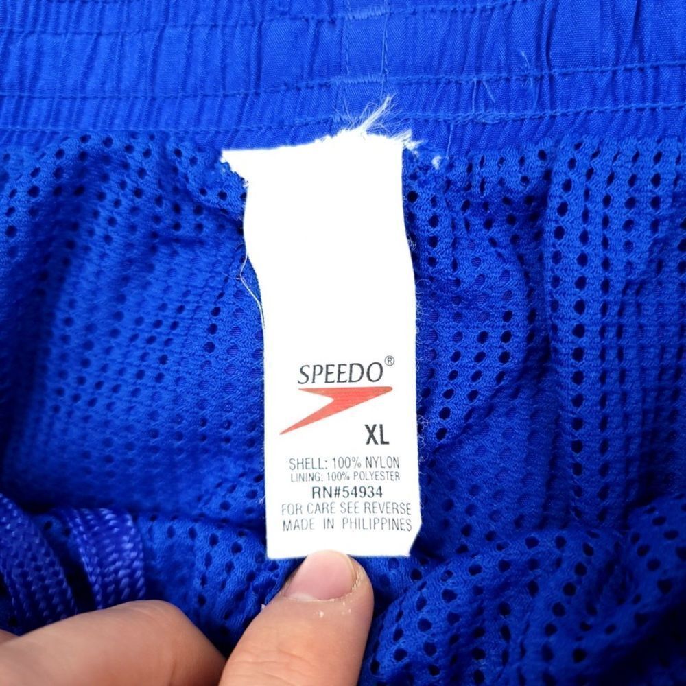 SPEEDO Vintage 90s Y2K Nylon Embroidered Board Shorts in Bright Blue Mens XL - Picture 6 of 6